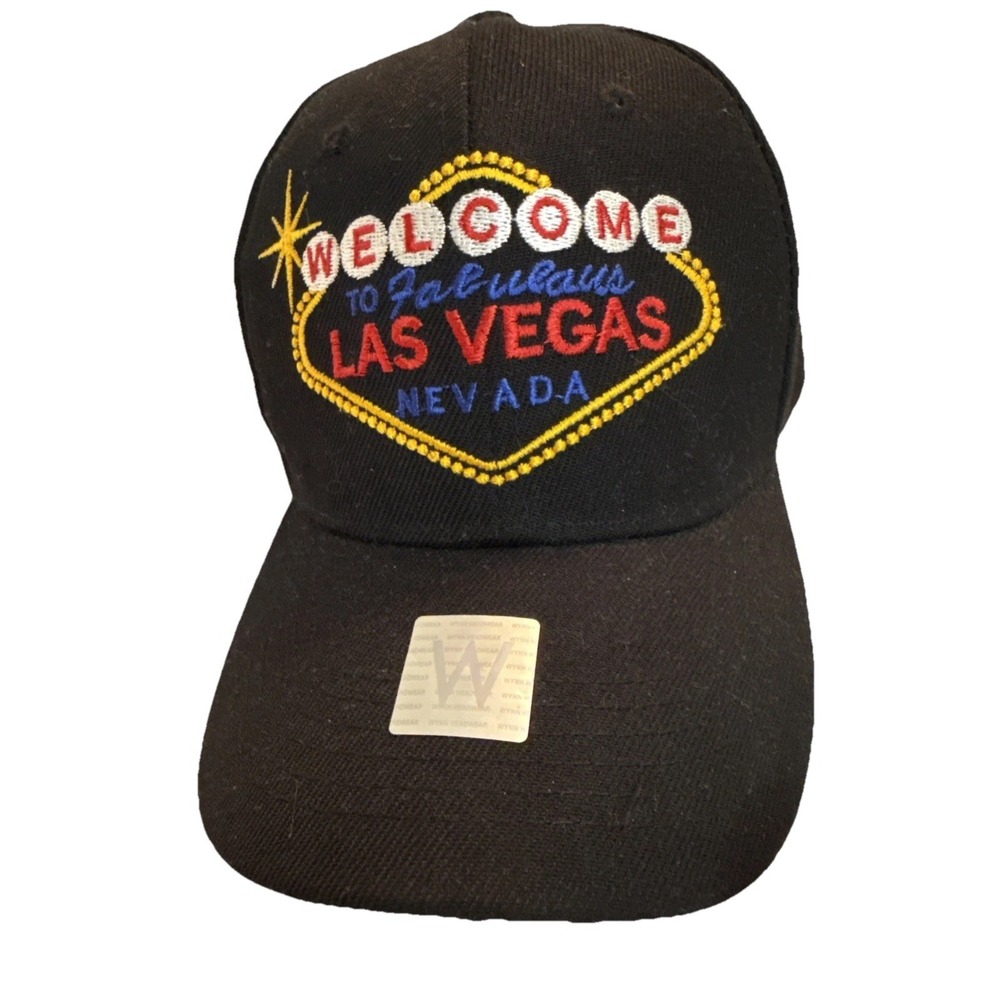 Welcome To Fabulous Las Vegas Nevada Signβ Hat Black Hook & Loop Back Brand NEW